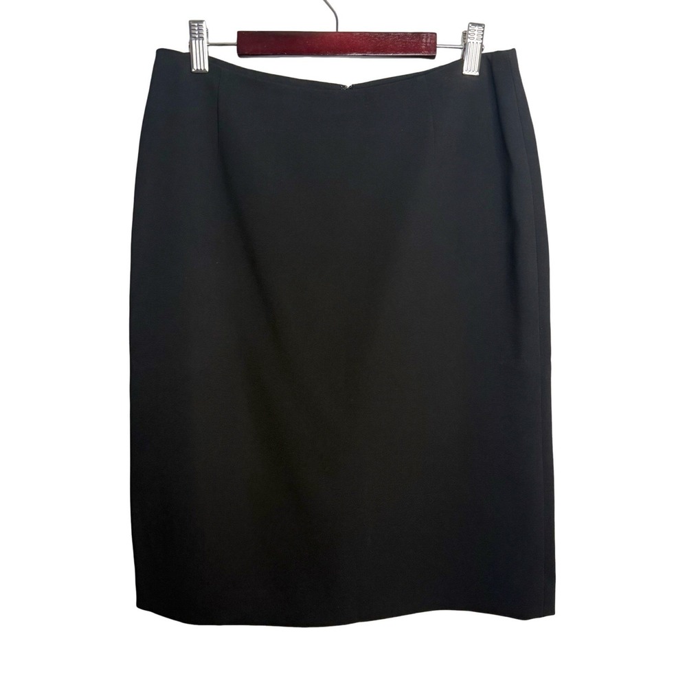 Ann Taylor Black Straight Pencil Skirt Size 6 Career Simple Basic Capsule